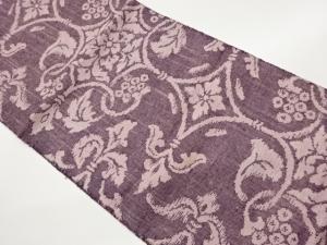 手織り真綿紬華文に実唐草模様織出し名古屋帯